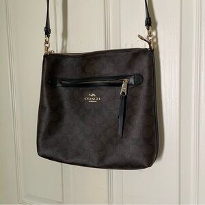 Coach Brown Leather Crossbody Bag with Gold Hardware